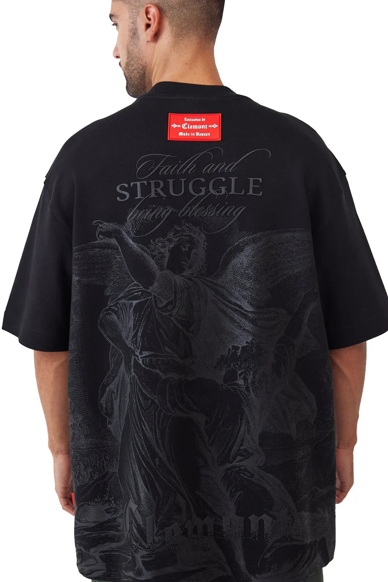 Black Patema Oversized Men's T-Shirt