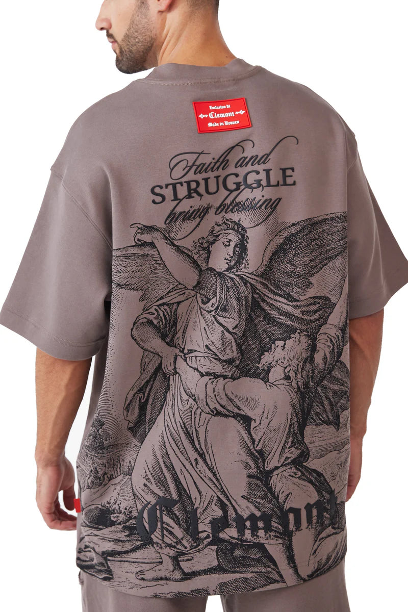 Taupe Patema Oversized Men's T-Shirt